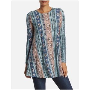 Show Me Your MuMu blue pink Tyler tunic dress med